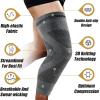 imageNEENCA Compression Leg Sleeve  Long Knee Sleeve Ultrathin Leg Sleeve with Graphene Ions Infused Fabric for Knee Pain Relief Swelling Arthritis Poor Circulation Runner Sports  FSAHSA ApprovedSilver Gray  Single