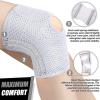 imageNEENCA Knee Brace for Knee Pain Compression Knee Support with Air Mesh Fabric Adjustable Knee Wrap with Side Stabilizers UltraSoft Bandage for Sports Running Meniscus Tear ACL Arthritis ReliefWhite