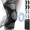 imageNEENCA Knee Braces for Knee Pain Relief Compression Knee Sleeves with Patella Gel Pad ampamp Side Stabilizers Knee Support for Weightlifting Running Workout Arthritis Meniscus Tear Men Women ACE53Black