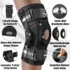 imageNEENCA Professional Knee Brace for Knee Pain Hinged Knee Support with Patented XStrap Fixing System Strong Stability for Pain Relief Arthritis Meniscus Tear ACL PCL MCL Runner Sport WorkoutBlack  Single
