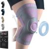 imageNEENCA Plus Size Knee Brace for Knee Pain Knee Support with Side Stabilizers ampamp Patella Gel Pad Knee Compression Sleeve for Meniscus Tear Arthritis Joint Pain Relief ACL PCL All Sports Plus SizePink Gray  Single