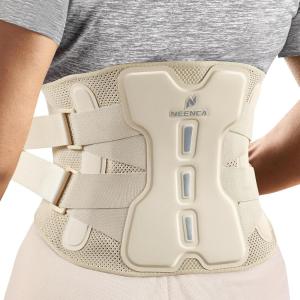 imageNEENCA Back Brace for Lower Back Pain Relief with Bionic Support System Adjustable Lumbar Support Belt for Men ampamp Women with Lumbar Pad Soft Breathable Mesh for Herniated Disc Sciatica ScoliosisSkinSingle