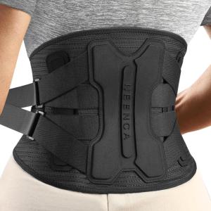 imageNEENCA Back Brace for Lower Back Pain Relief with Bionic Support System Lumbar Support Belt for WomenampampMen with Lumbar Pad Breathable 3D Knit Fabric for Herniated Disc Sciatica Scoliosis BlackBlackSingle