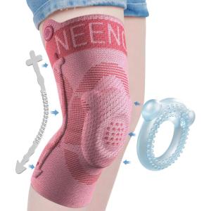 imageNEENCA Kids Knee Brace Sleeve Youth Knee Compression Sleeve for Children  Boys ampamp Girls Child Knee Support with Patella Gel Pad ampamp Side Stabilizers for Knee Pain Sports Outdoor  FSAHSA ApprovedPink  Single
