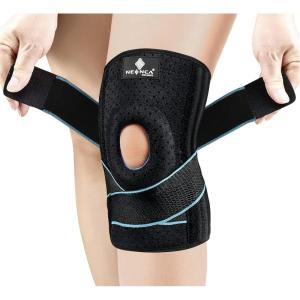 imageNEENCA Knee Brace for Knee Pain Adjustable Knee Support with Patella Gel Pad ampamp Side Spring Stabilizers Knee Wrap for Arthritis Meniscus Tear ACL Knee Pain Relief Runner Sport  FSAHSA ApprovedBlue