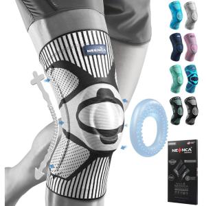imageNEENCA Knee Brace for Knee Pain Relief Medical Knee Support with Patella Pad ampamp Side Stabilizers Compression Knee Sleeve for Meniscus Tear ACL Arthritis Joint Pain Runner Sport FSAHSA APPROVEDBlackGray