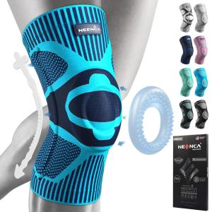 imageNEENCA Knee Brace for Knee Pain Relief Medical Knee Support with Patella Pad ampamp Side Stabilizers Compression Knee Sleeve for Meniscus Tear ACL Arthritis Joint Pain Runner Sport FSAHSA APPROVEDLight Blue