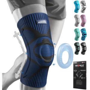 imageNEENCA Knee Brace for Knee Pain Relief Medical Knee Support with Patella Pad ampamp Side Stabilizers Compression Knee Sleeve for Meniscus Tear ACL Arthritis Joint Pain Runner Sport FSAHSA APPROVED1 NavyBlue