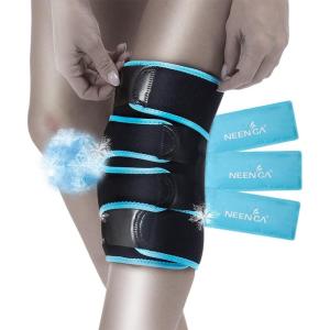 imageNEENCA Knee Brace with Ice Pack Wrap Medical Knee Wrap with 3 Reusable Gel Packs Hot ampamp Cold Therapy for Meniscus Tear Joint Pain Knee Pain Relief Knee Surgery Sprain ampamp Swelling