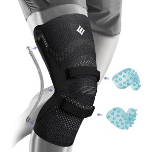 imageNEENCA Knee Braces for Knee Pain Relief Compression Knee Sleeves with Patella Gel Pad ampamp Side Stabilizers Knee Support for Weightlifting Running Workout Arthritis Meniscus Tear Men Women ACE53Upgraded Version  Carbon Black