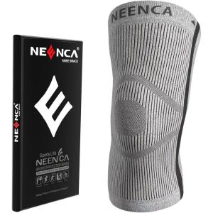 imageNEENCA Knee Sleeve  Knee Braces for Knee Pain Joint Pain Relief Swelling Inflammation Relief and Circulation Knee Support for Women and MenGray