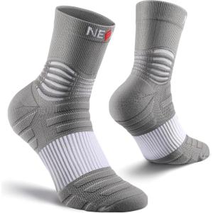 imageNEENCA Medical Compression Socks Ankle Compression Stockings for Injury Recovery ampamp Pain Relief Sports Protection 2030mmHgGray White