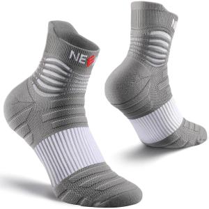 imageNEENCA Medical Compression Socks for Women ampamp Men Circulation Ankle Compression Stockings for Pain Relief Plantar Fasciitis Swelling Neuropathy Runner Nurses Travel Pregnancy Flying2030 mmHgGray White