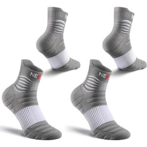imageNEENCA Medical Compression Socks for Women ampamp Men Circulation2 Pairs Ankle Compression Stockings for Pain Relief Plantar Fasciitis Swelling Running Nurses Travel Pregnancy Flying 2030 mmHgGray White  2 Pairs