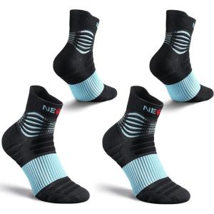 imageNEENCA Medical Compression Socks for Women ampamp Men Circulation2 Pairs Ankle Compression Stockings for Pain Relief Plantar Fasciitis Swelling Running Nurses Travel Pregnancy Flying 2030 mmHgBlack Blue  2 Pairs