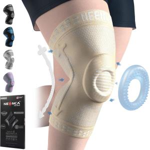 imageNEENCA Plus Size Knee Brace for Knee Pain Knee Support with Side Stabilizers ampamp Patella Gel Pad Knee Compression Sleeve for Meniscus Tear Arthritis Joint Pain Relief ACL PCL All Sports Plus SizeSkin  Single