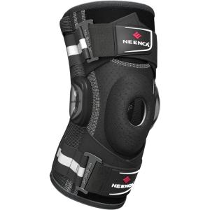 imageNEENCA Professional Knee Brace for Knee Pain Hinged Knee Support with Patented XStrap Fixing System Medical for Pain Relief Arthritis Meniscus Tear ACL PCL MCL Runner Sport FSAHSA EligibleBlack  Single