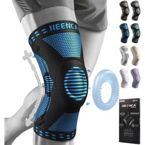 imageNEENCA Professional Knee Brace for Pain Relief Medical Knee Support with Patella Pad ampamp Side Stabilizers Compression Knee Sleeve for Meniscus Tear ACL Joint Pain Runner Workout  FSAHSA EligibleBlue
