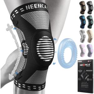 imageNEENCA Professional Knee Brace for Pain Relief Medical Knee Support with Patella Pad ampamp Side Stabilizers Compression Knee Sleeve for Meniscus Tear ACL Joint Pain Runner Workout  FSAHSA EligibleBlack