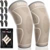 imageNEENCA Knee Braces for Knee Pain Women ampamp Men 2 Pack Knee Sleeves for Knee Pain Set Knee Brace Compression Sleeves Knee Support for Sports Running Meniscus Tear ACL PCL Arthritis Pain Relief2 Pack  Skin