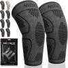 imageNEENCA Knee Braces for Knee Pain Women ampamp Men 2 Pack Knee Sleeves for Knee Pain Set Knee Brace Compression Sleeves Knee Support for Sports Running Meniscus Tear ACL PCL Arthritis Pain Relief2 Pack  Dark Black