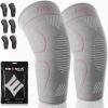 imageNEENCA Knee Braces for Knee Pain 2 Pack Knee Sleeves for Knee Pain Set Knee Brace Compression Sleeves Knee Support for Sports Running Meniscus Tear ACL PCL Women ampamp Men2 Pack  Pink Grey