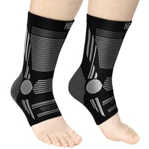 imageNEENCA Ankle Brace for Pain Relief 2 Pack Compression Ankle Sleeves Set Ankle Support Stabilizer for Achilles Tendonitis Plantar Fasciitis Joint Pain Swelling Arthritis Sport  FSAHSA ApprovedBlack