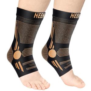 imageNEENCA Ankle Brace for Pain Relief 2 Pack Compression Ankle Sleeves Set Ankle Support Stabilizer for Achilles Tendonitis Plantar Fasciitis Joint Pain Swelling Arthritis Sport  FSAHSA ApprovedHigh Copper