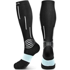 imageNEENCA Compression Socks Medical Athletic Socks for Injury Recovery ampamp Pain Relief Sports Protection  1 PairBlack Blue
