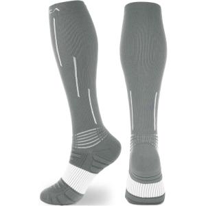 imageNEENCA Compression Socks Medical Athletic Socks for Injury Recovery ampamp Pain Relief Sports Protection  1 PairGrey White