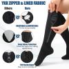 imageNEENCA Zipper Compression Socks Medical Graduated Compression Socks for Pain Relief Women ampamp Men Circulation Swelling Travel Pregnancy Flight Nurses Running Athletic1 Pair 2030 mmHgBlack