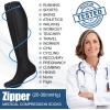 imageNEENCA Zipper Compression Socks Medical Graduated Compression Socks for Pain Relief Women ampamp Men Circulation Swelling Travel Pregnancy Flight Nurses Running Athletic1 Pair 2030 mmHgBlack