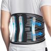 imageNEENCA Compression Back Brace for Lower Back Pain Herniated Disc Lumbar Strain  Breathable Lumbar Support for Work Lifting Sciatica Scoliosis Gray XXLargeBlack