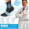 imageNEENCA Professional Compression Socks Medical Ankle Socks with Patented Massage Dots for Pain Relief Plantar Fasciitis WomenMen Circulation Swelling Travel Sports Protection 1 Pair 2030 mmHgBlack Blue