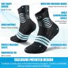 imageNEENCA Professional Compression Socks Medical Ankle Socks with Patented Massage Dots for Pain Relief Plantar Fasciitis WomenMen Circulation Swelling Travel Sports Protection 1 Pair 2030 mmHgBlack Blue