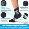 imageNEENCA Professional Compression Socks Medical Ankle Socks with Patented Massage Dots for Pain Relief Plantar Fasciitis WomenMen Circulation Swelling Travel Sports Protection 1 Pair 2030 mmHgBlack White