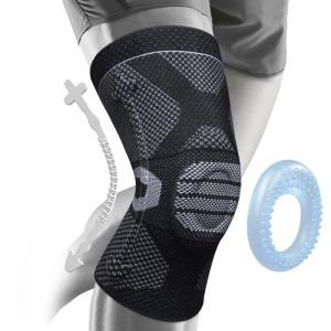 imageNEENCA Professional Knee Brace for Pain Relief Medical Knee Compression Sleeve Knee Support with Horizontal Knit Tech for Meniscus Tear ACL Arthritis Joint Pain Runner WorkoutSaturn